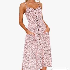 Women spaghetti strap mid calf dress